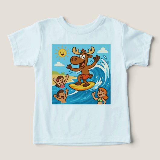 Boogie Board Moose–Action-Packed Beach Tee for Kid (Design voorkant)