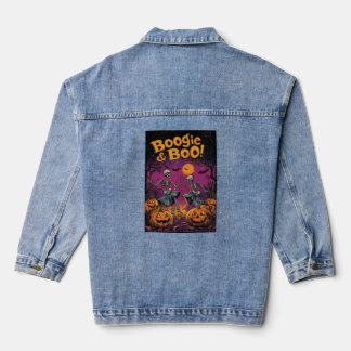 Boogie & Boo! - Halloween-skeletten en pompoenen Denim Jacket