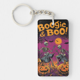 Boogie & Boo! - Halloween skeletten en pompoenen Sleutelhanger