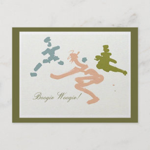 boogie meisjes briefkaart