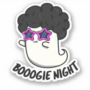 Boogie Night Cute Halloween Disco Ghost Pun Sticke Sticker