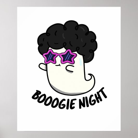Boogie Night Funny Halloween Disco Ghost Pun Poster (Voorkant)