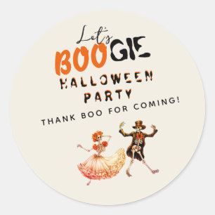 BOOGIE Skelet Day of Dead Halloween Welkomstbord Ronde Sticker