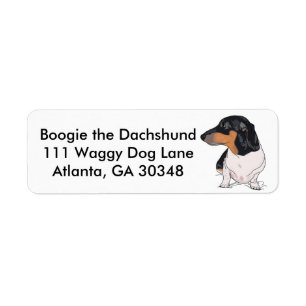 Boogie the Dachshund Adresetiketten Etiket