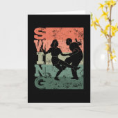 Boogie Woogie Swing Dancing Retro Colors  Kaart (Gele Bloem)