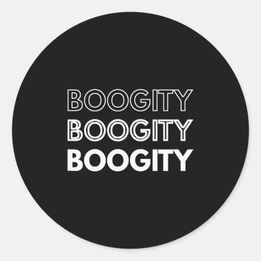 Boogity _ Funny Words On Ronde Sticker (Voorkant)