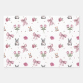 Boogjes, Konijntjes en Bloemen Inpakpapier Vel (Voorkant)