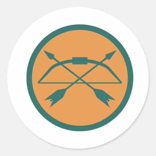 boogschietbadge ronde sticker (Voorkant)