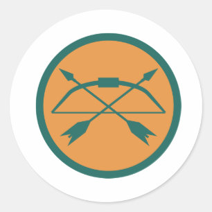 boogschietbadge ronde sticker