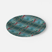 Boogschieten Boog en Pijl - Groen Patroon Papieren Bordje (Gekanteld)