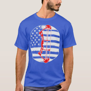 boogschieten boogschutter Amerikaanse vlag boog ja T-shirt
