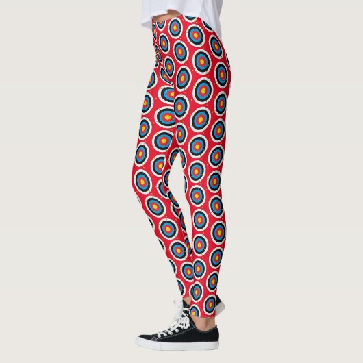 Boogschieten Bullseye Doel en pijlen Patroon op ro Leggings (Links)