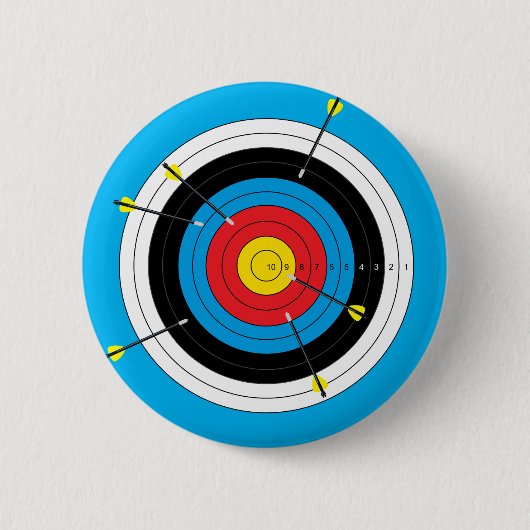 Boogschieten Doel en Pijlen Ronde Button 5,7 Cm (Voorkant)