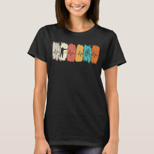 Boogschieten Hartslag Retro Boog en Pijl Mannen T-shirt