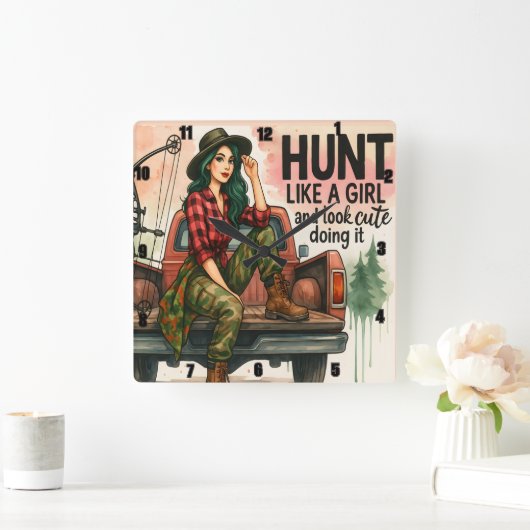  boogschieten meisje jagen vierkante klok (Huis)