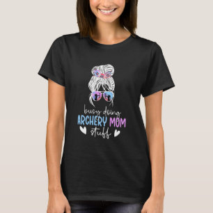 Boogschieten moeder spullen moeder van een boogsch t-shirt