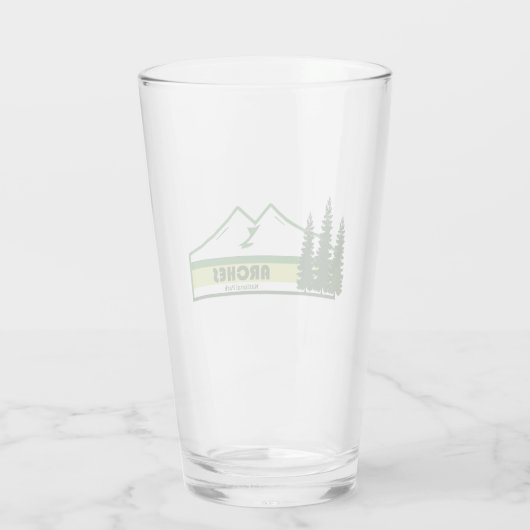 Boogschieten Nationaal Park Groene Strepen Glas (Achterkant)