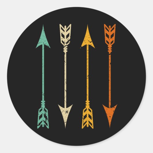  boogschieten pijlen voor boog jacht retro ronde sticker (Voorkant)