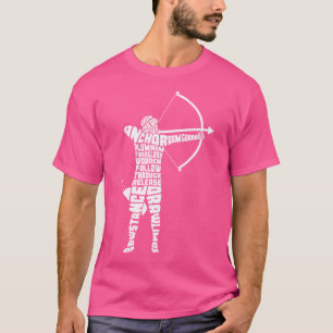 Boogschieten Typografie Pijl Woord Kunst T-shirt