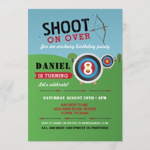 Boogschieten Verjaardag Uitnodiging Boog Pijlen Do