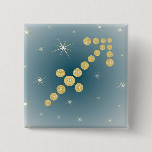 Boogschutter 23 november tot 21 december Knopen Vierkante Button 5,1 Cm