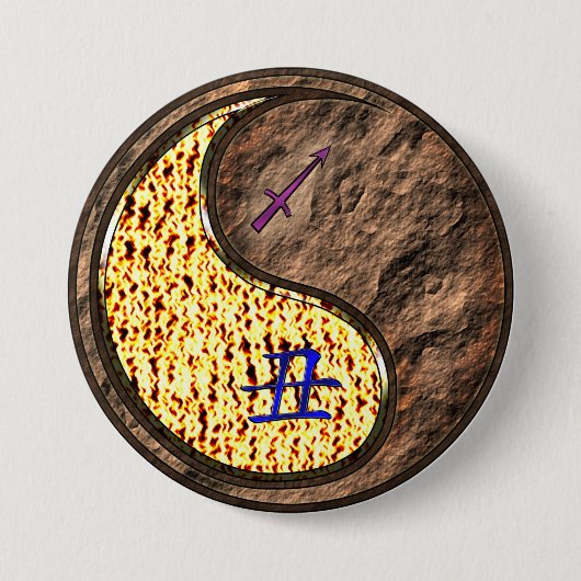 Boogschutter & Aard Os Ronde Button 7,6 Cm (Voorkant)