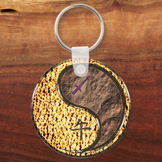 Boogschutter & Aarde Paard Sleutelhanger (Voorkant)