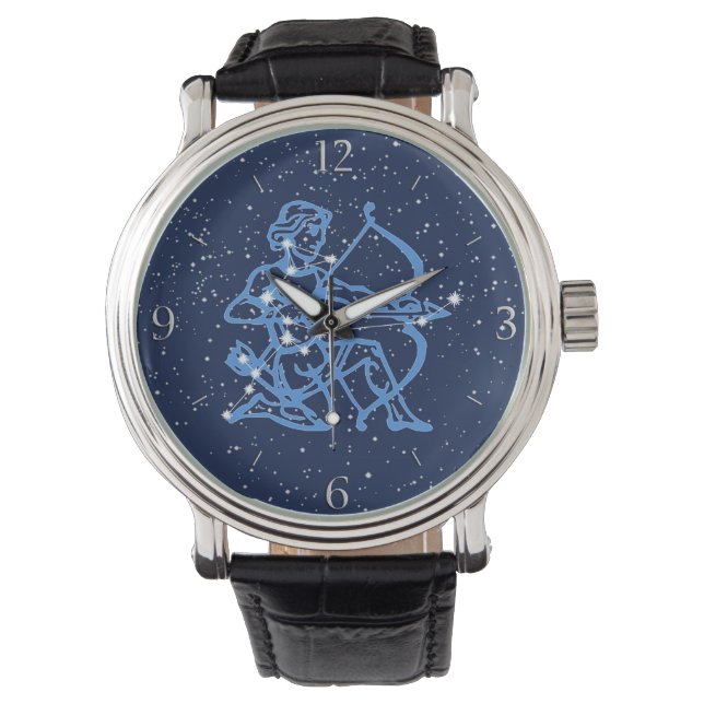 Boogschutter Astrologisch teken en Constellatie Horloge (Voorkant)