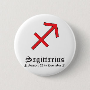 BOOGSCHUTTER ASTROLOGISCH TEKEN, SYMBOOL DIERENRIE RONDE BUTTON 5,7 CM