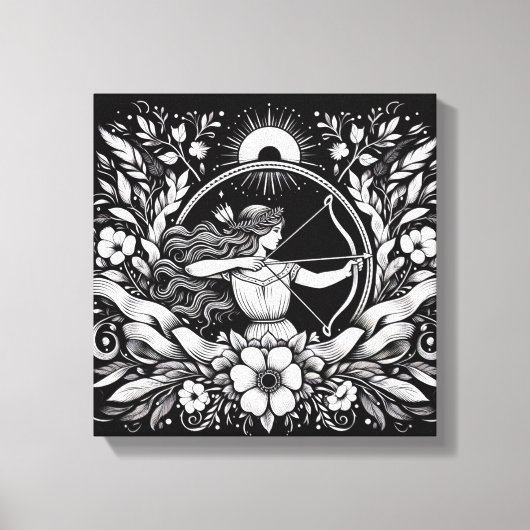Boogschutter Boogschutter Godin Inkt Canvas Kunst (Voorkant)