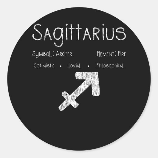 Boogschutter Boogschutter Symbool Astrologie Verja Ronde Sticker (Voorkant)