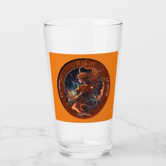 Boogschutter Dierenriem Aanpasbare Datum Bier Glas (Voorkant)