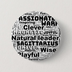 Boogschutter Dierenriem Woordwolk Inspiratie Ronde Button 5,7 Cm