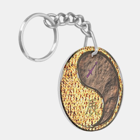 Boogschutter en aarde draak sleutelhanger (Voorkant Links)