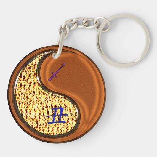 Boogschutter en houtoos sleutelhanger (Achterkant)