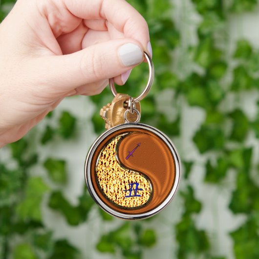 Boogschutter en houtoos sleutelhanger (Hand)