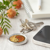 Boogschutter en houtrat sleutelhanger (Zijkant)