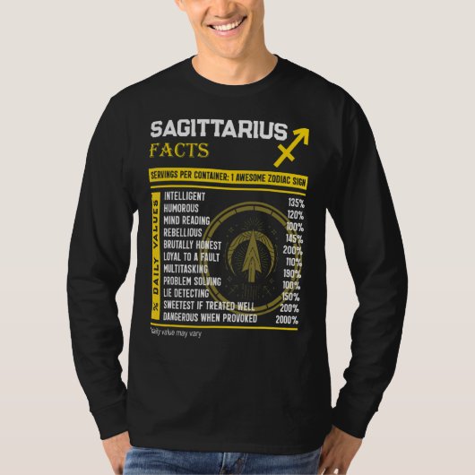 Boogschutter Feiten Geweldige sterrenbeeld Boogsch T-shirt (Voorkant)