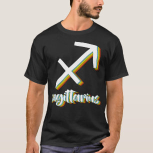 Boogschutter Horoscopen regenboog retro zodiac tek T-shirt