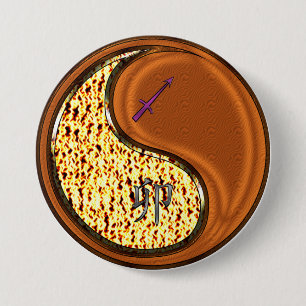 Boogschutter & Houten Konijn Ronde Button 7,6 Cm