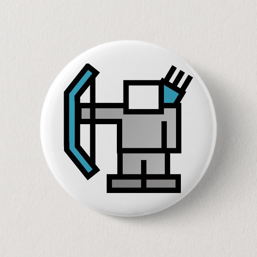 Boogschutter in blauw ronde button 5,7 cm (Voorkant)