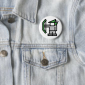Boogschutter in het groen ronde button 5,7 cm (In situ)