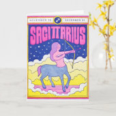 Boogschutter Letterpress Kaart (Gele Bloem)