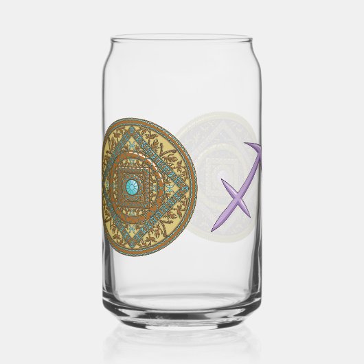 Boogschutter Mandala Blikvorm Glas (Achterkant)