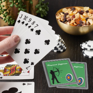 Boogschutter Mannetje Silhouet en Doel Pokerkaarten