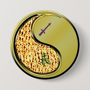 Boogschutter & Metaal Geit Ronde Button 7,6 Cm