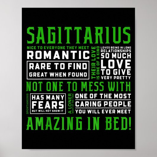 Boogschutter Persoonlijkheid Quote Astrologie Grap Poster (Voorkant)