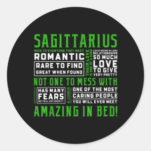 Boogschutter Persoonlijkheid Quote Astrologie Grap Ronde Sticker