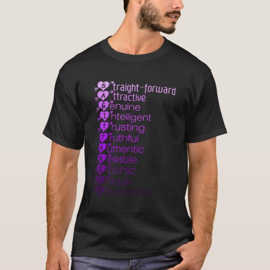 Boogschutter Spell Out Graphic Zodiac Acroniem Ini T-shirt (Voorkant)