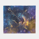 Boogschutter Sterrenbeeld Aquarelontwerp Fleece Deken (Voorkant (Horizontaal))